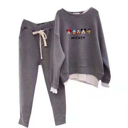 Damen Sweatset Mickey Motiv Lässiger Schnitt Eveloria