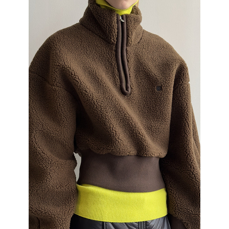 Damen Pullover Halbgeschlossen Kuschelig Eveloria