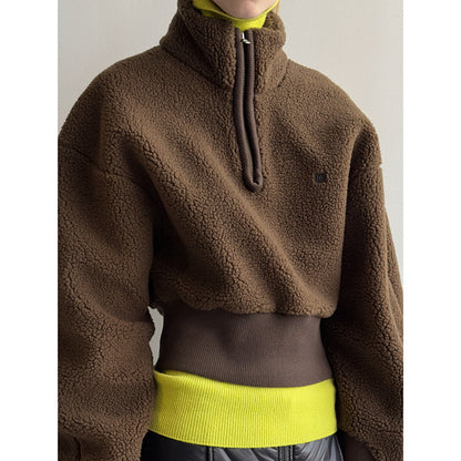 Damen Pullover Halbgeschlossen Kuschelig Eveloria