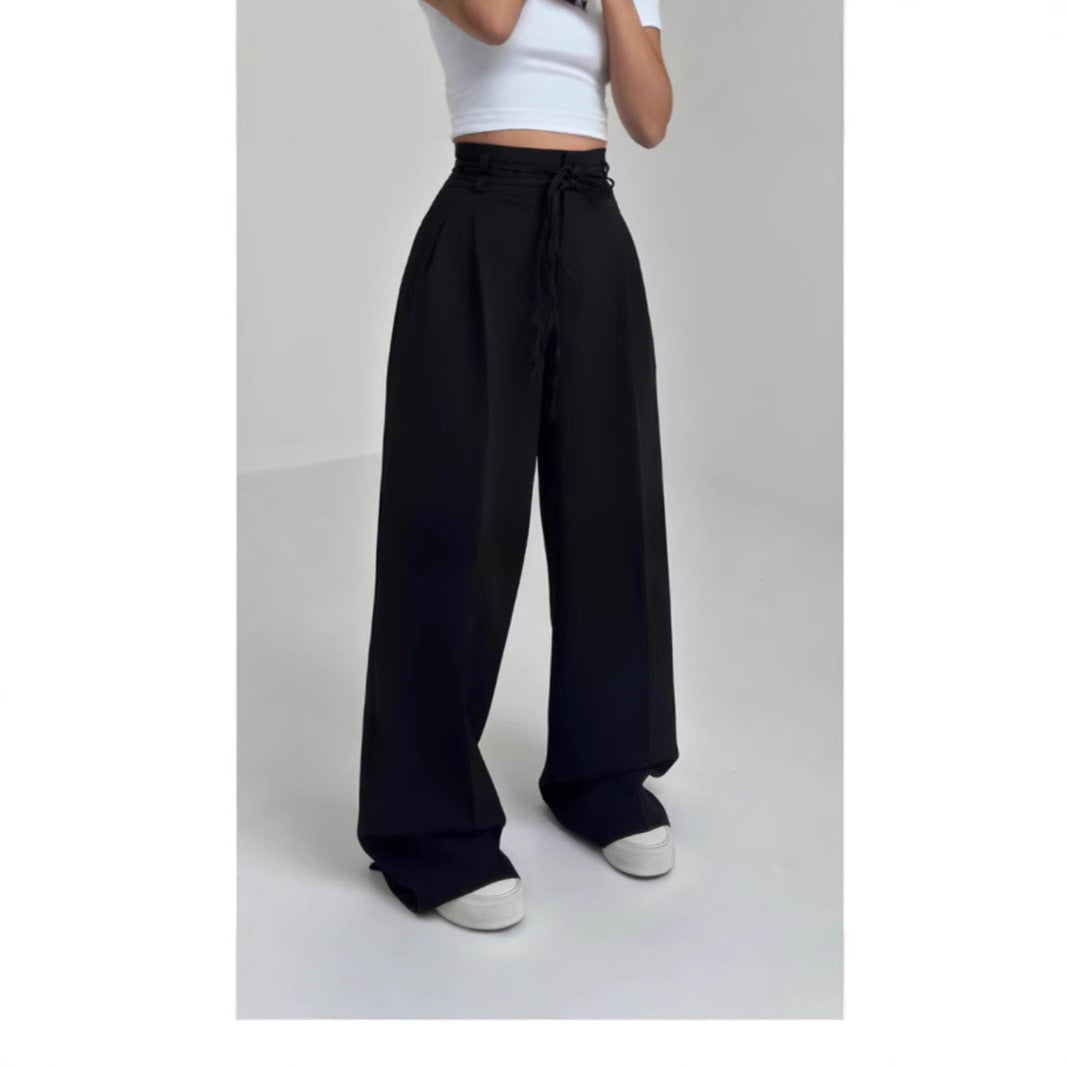 Damen Bundfalten-Hose Elastischer Taillenbund Bequem