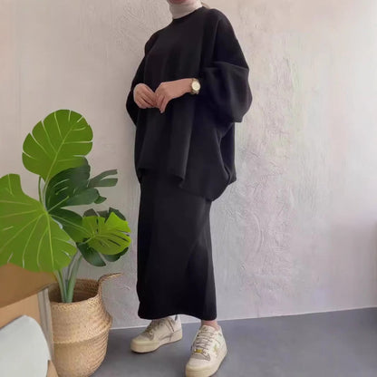 Damen Maxikleid Oversized Schnitt Elegant Eveloria