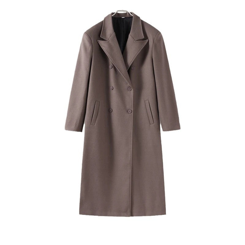 Damen Doppelreiher Wollmantel Elegantes Design Eveloria
