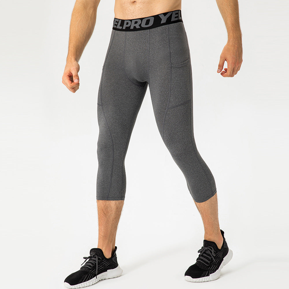 Herren Sportleggings Kompressions Atmungsaktives Mesh