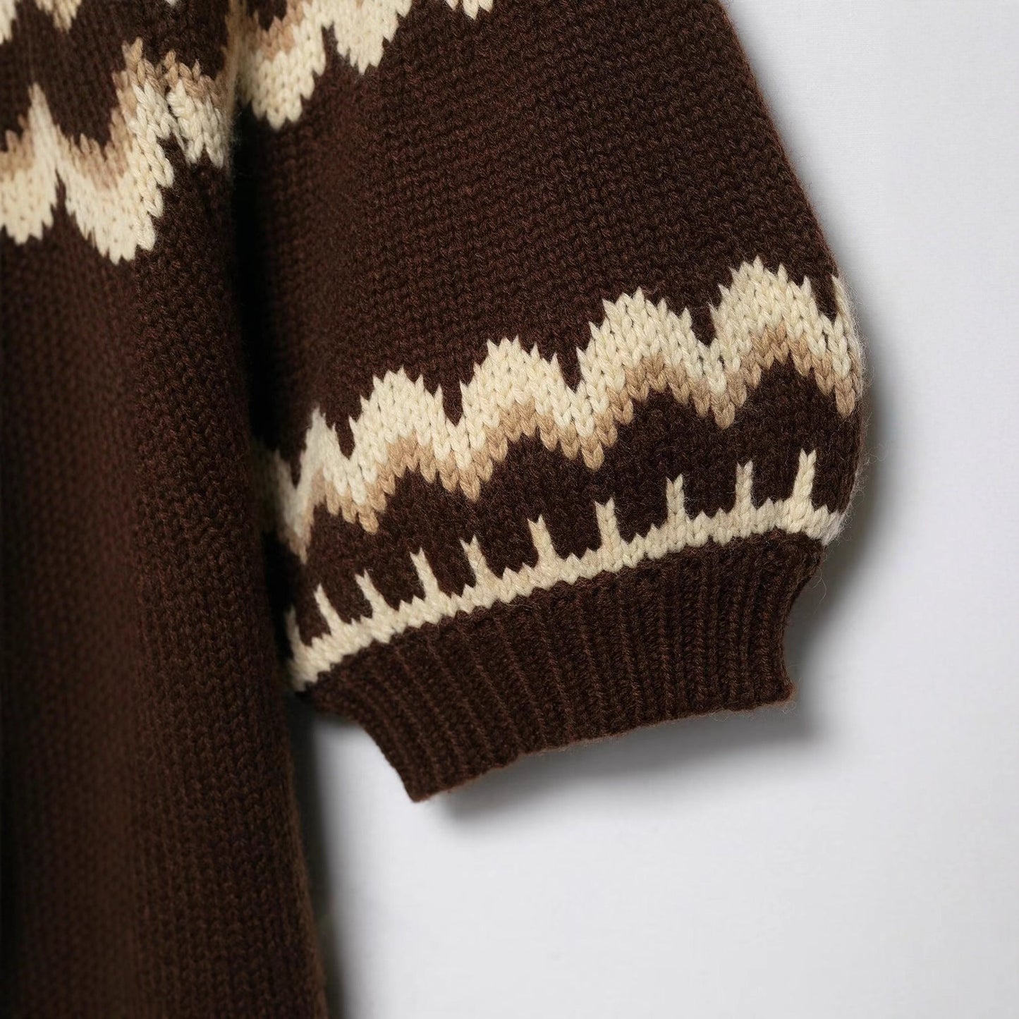 Damen Strickpullover Norwegermuster Überschnittene Schultern Eveloria
