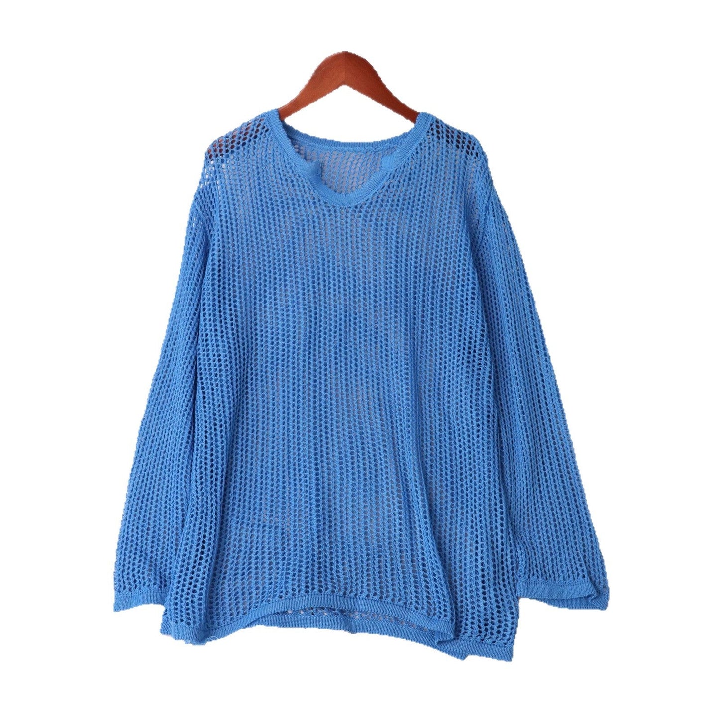 Damen Strickpullover Luftiger Netzdesign