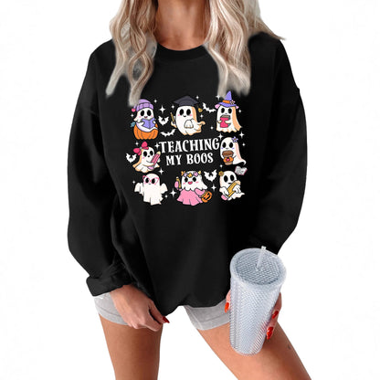 Damen Sweatshirt Halloween-Motiv Lässiger Schnitt Eveloria