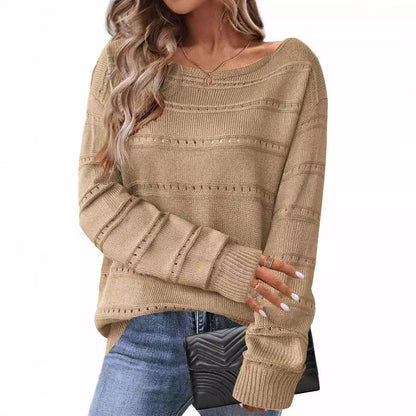 Damen Strickpullover Luftig Weit Geschnitten Eveloria