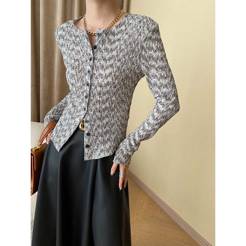 Damen Strickjacke Elegant Knopfdesign
