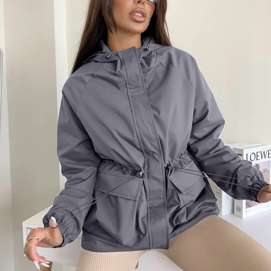 Damen Funktionsjacke mit Kapuze und verstellbarem Bund Eveloria