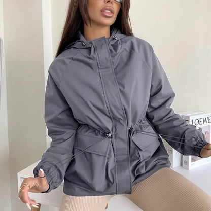 Damen Funktionsjacke mit Kapuze und verstellbarem Bund Eveloria