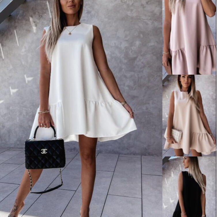 Damen Sommerkleid Rüschensaum Luftig Eveloria - Eveloria