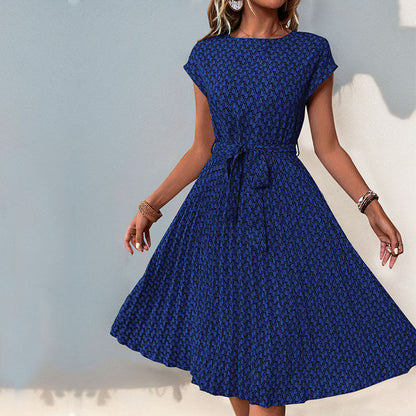 Damen Midikleid Asymmetrisch Dekorativer Bindegürtel Eveloria