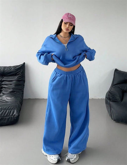 Damen Sportliches Hoodie und Sweathosen Set Eveloria