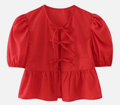 Damen Kurzjacke Puffärmel Eveloria
