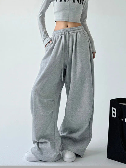 Damen Jogginghose High-Waist Weites Bein Elastisch Eveloria