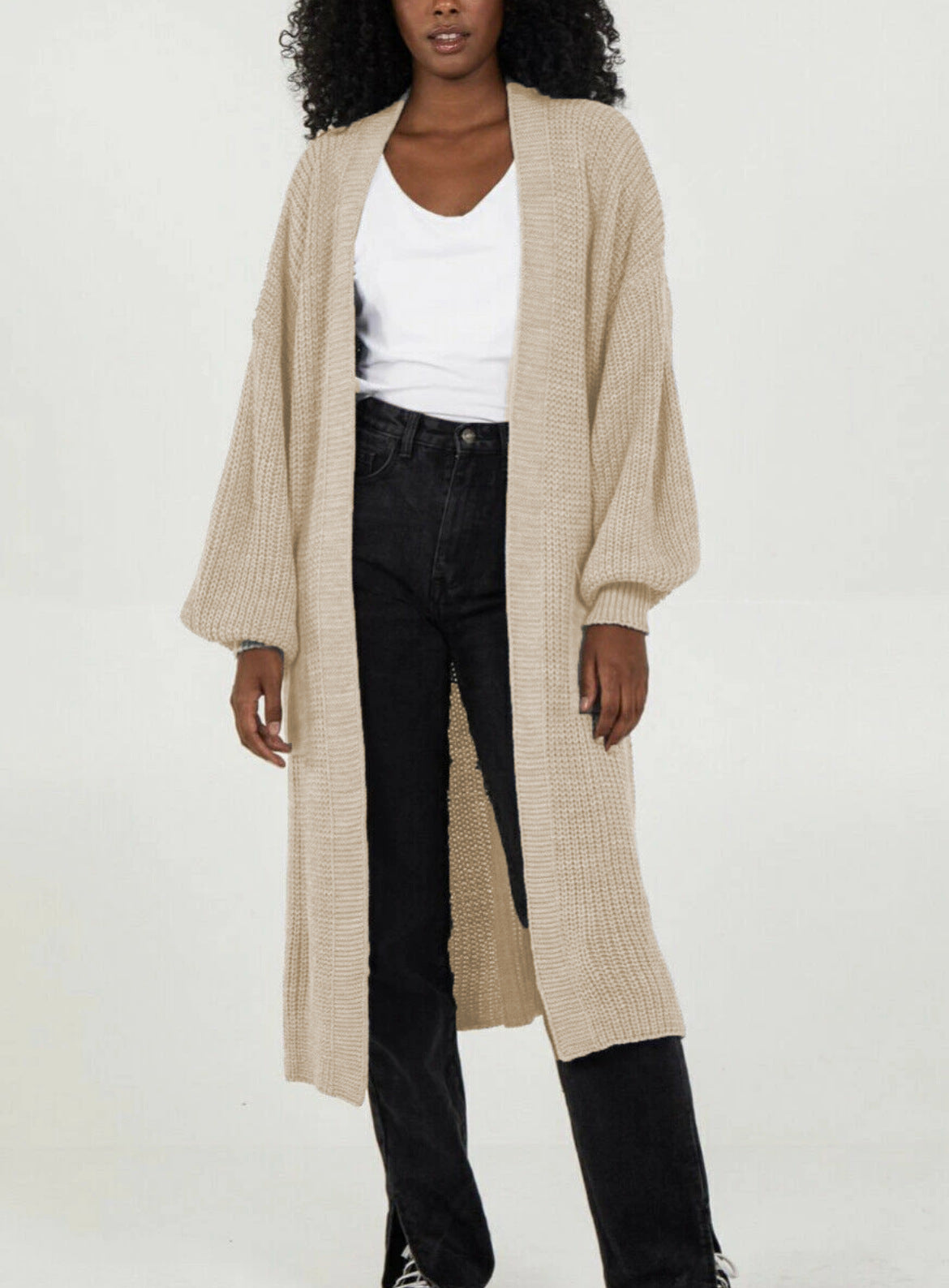 Damen Oversized Strickmantel Lässig