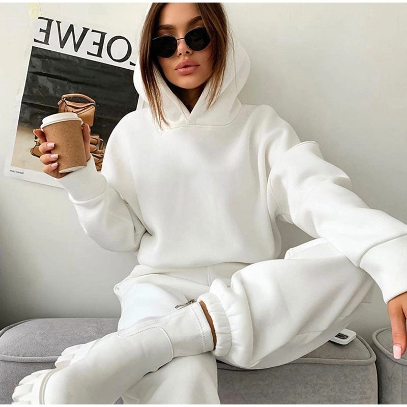 Damen Sportliches Lounge-Set Oversized Hoodie Jogginghosen Eveloria
