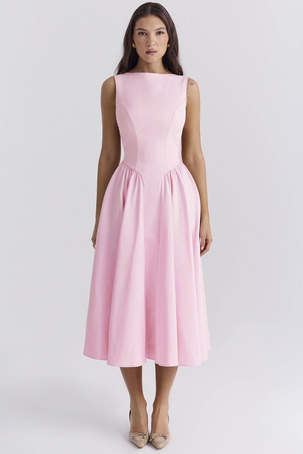 Damen Midi-Kleid Eveloria Elegant Ausgefallener Schnitt
