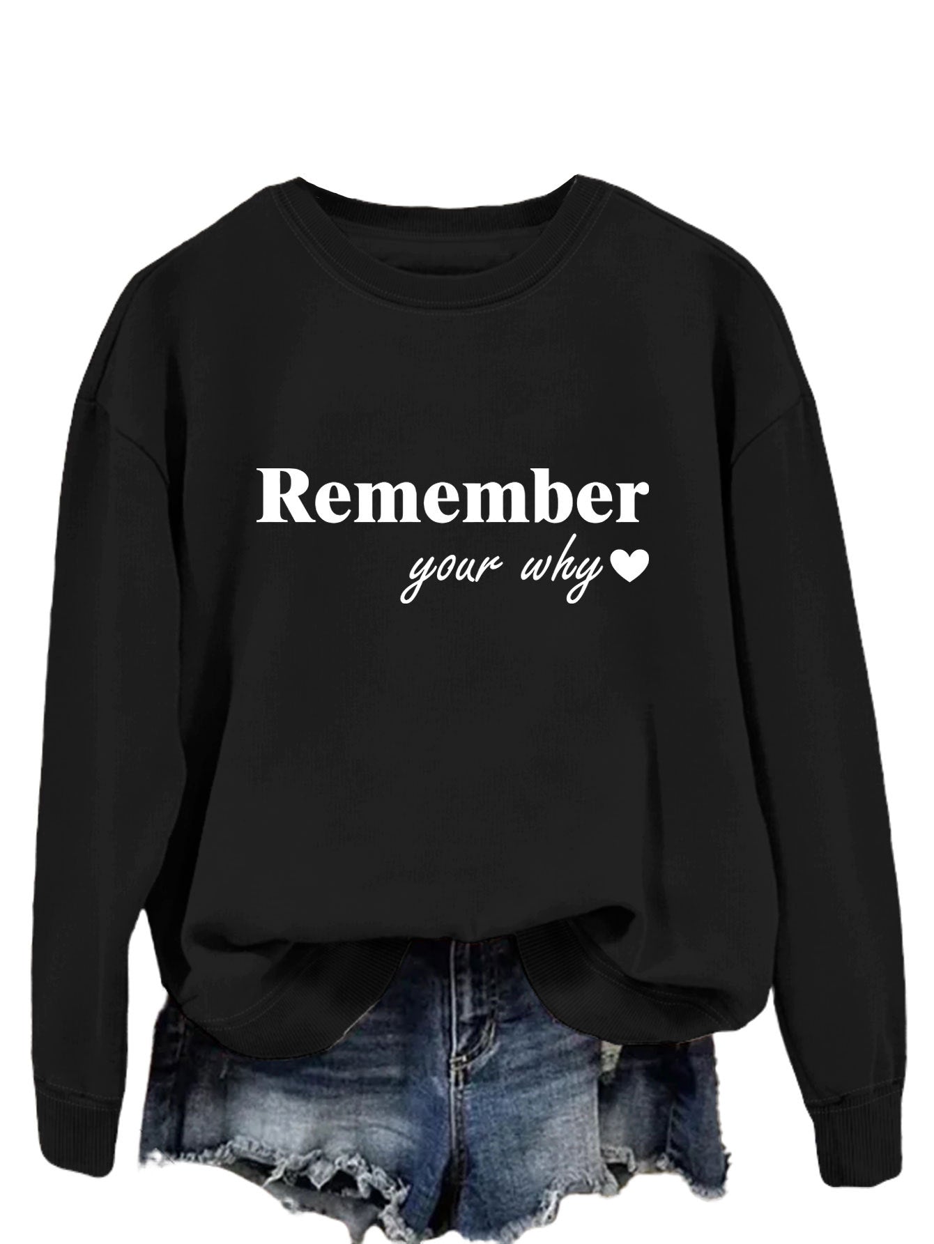 Damen Sweatshirt Lässig Motiv-Aufdruck Grau Eveloria