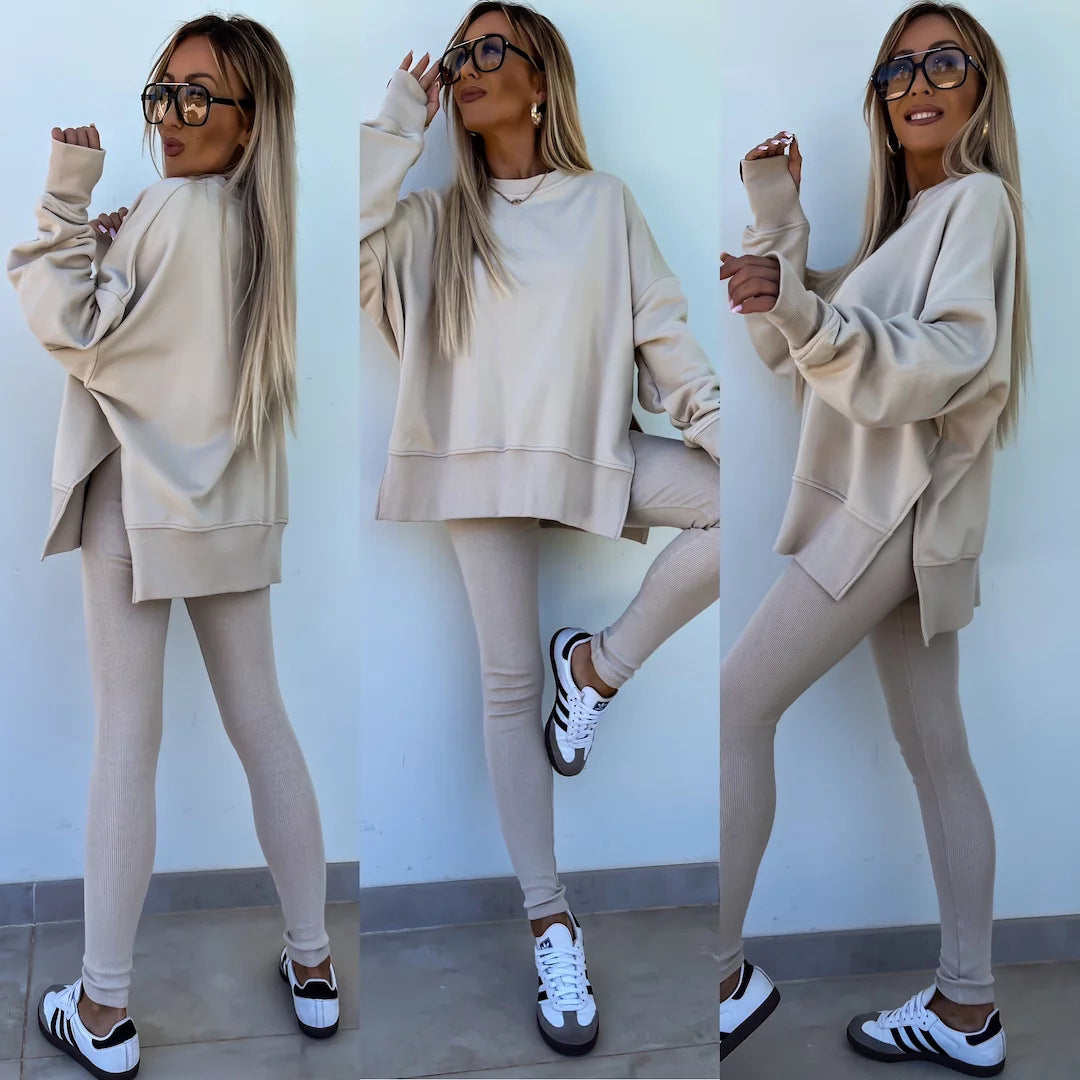 Damen Sport-Loungewear-Set Sweatshirt und Leggings Weite Passform - Eveloria