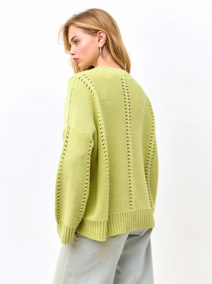 Damen Strickpullover Luftiger Strick Freizeit