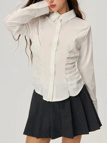 Damen Bluse Rüschendetails Eveloria Elegante Bluse