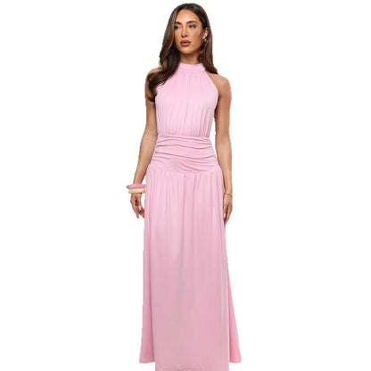 Damen Maxikleid Schimmerstoff Hochschlitz Elegant Eveloria