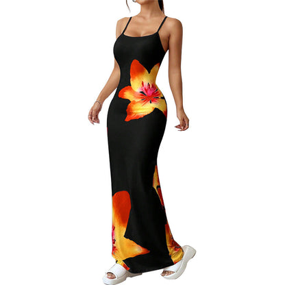 Damen Maxikleid Floral Tailliert Eveloria