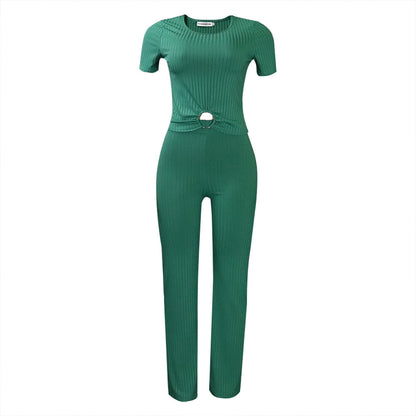 Damen Jumpsuit Hochgeschnitten Mit Schlitz Eveloria