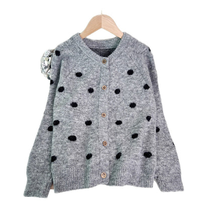 Damen Strickjacke Kuschelig Punkte Eveloria