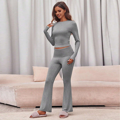 Damen Set Langärmliges Oberteil Figurbetonter Leggings Eveloria