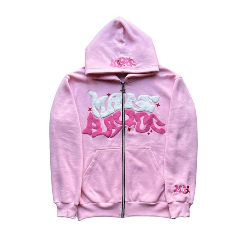 Damen Sportjacke Graffiti-Stil Kapuzenjacke Grau Eveloria
