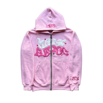 Damen Sportjacke Graffiti-Stil Kapuzenjacke Grau Eveloria