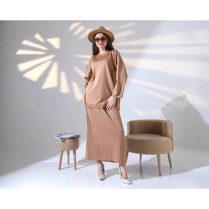 Damen Langarmshirt und Faltenrock Set Eveloria