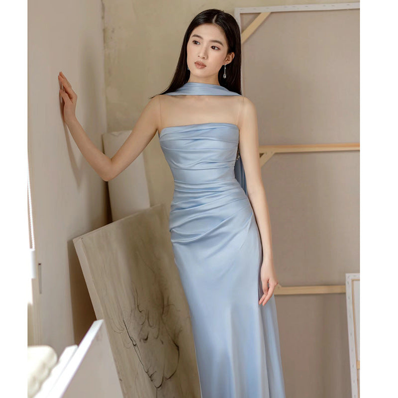 Damen Maxi Abendkleid Strapless Figurbetont Elegant