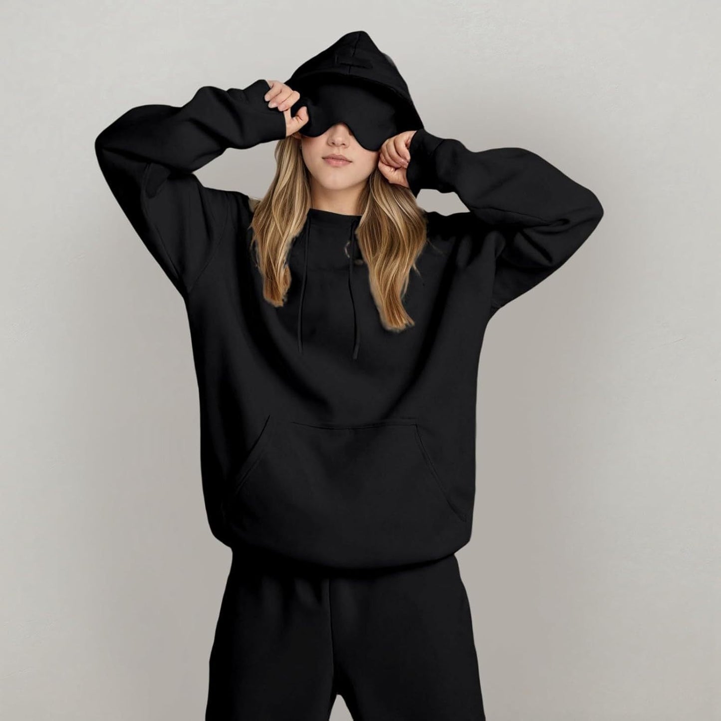 Damen Kapuzenpullover mit Schlafmaske