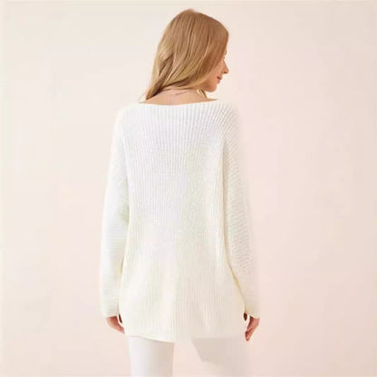 Damen Strickpullover V-Ausschnitt Modern Eveloria
