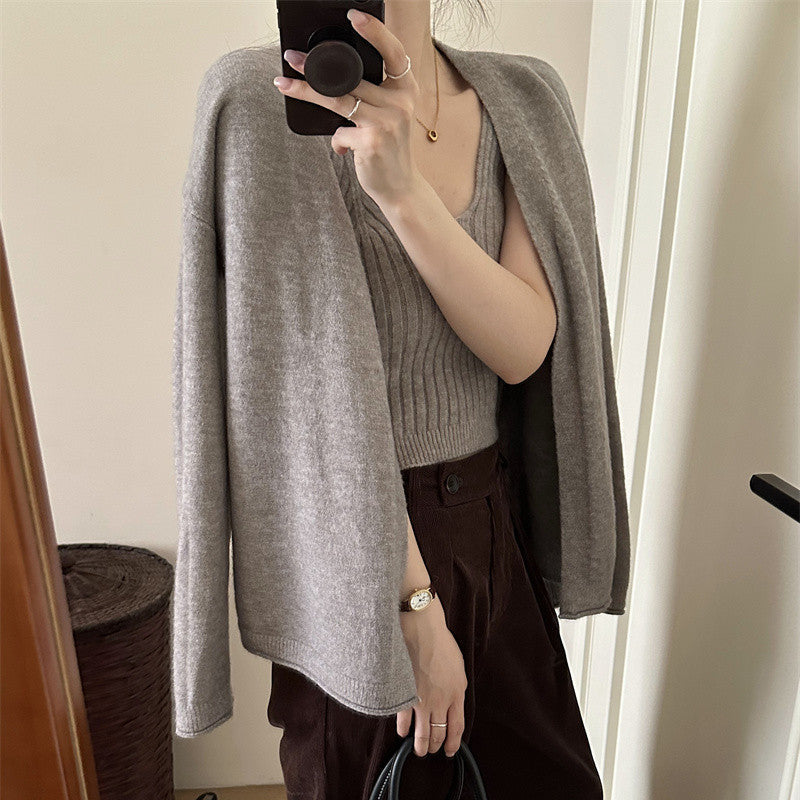 Damen Strickjacke Lässiger Schnitt Weiches Material
