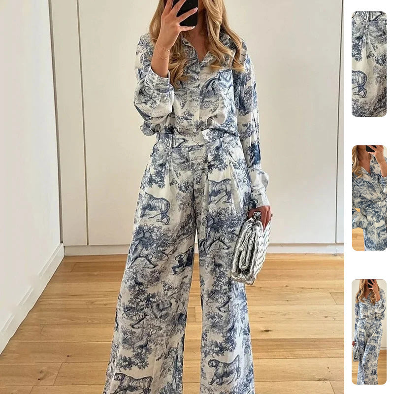 Damen Zweiteiliges Set Weites Design Floralmuster Eveloria - Eveloria