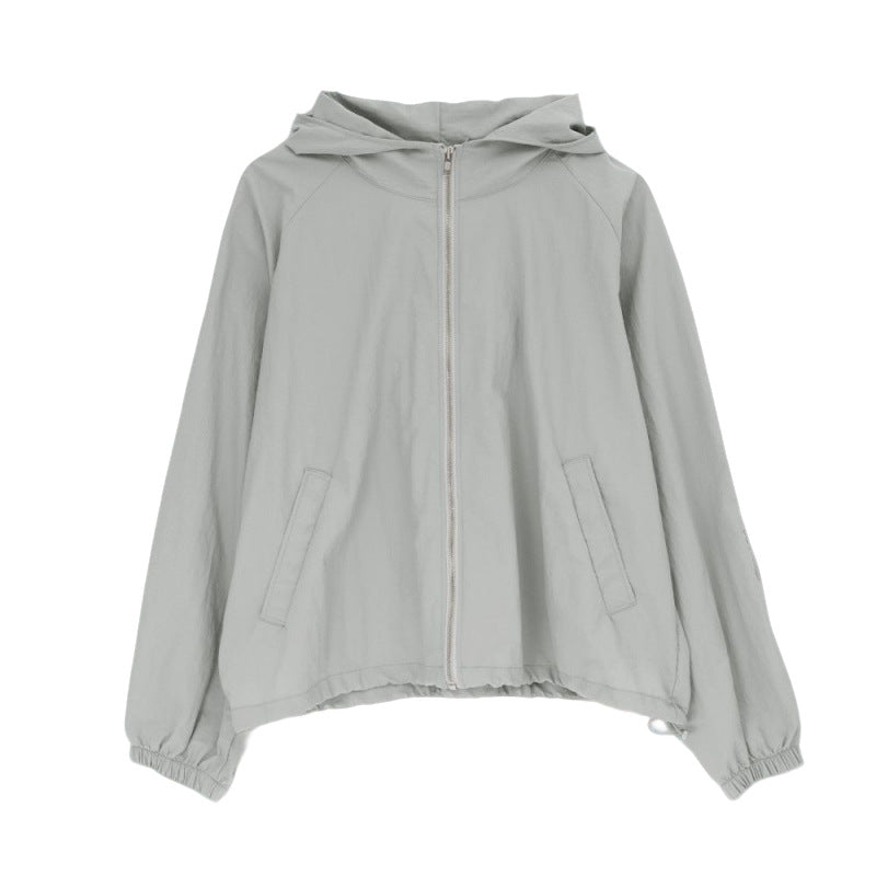 Damen Übergangsjacke Leicht Kapuze Beige