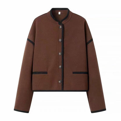 Damenjacke Elegant Knopfdetails Kontrastnähte
