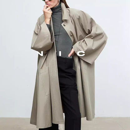 Damen Trenchcoat Lässig Übergroße Ärmel Eveloria