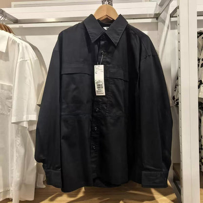 Damen Overshirt Lässig Mehrere Taschen Eveloria