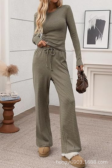 Damen Longsleeve Freizeit-Set Weites Design Eveloria
