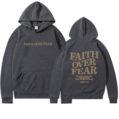 Damen Hoodie Bequem Inspirierender Schriftzug Grau Eveloria