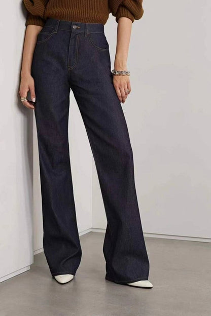 Damen Hochgeschnittene Weite Jeans Eveloria