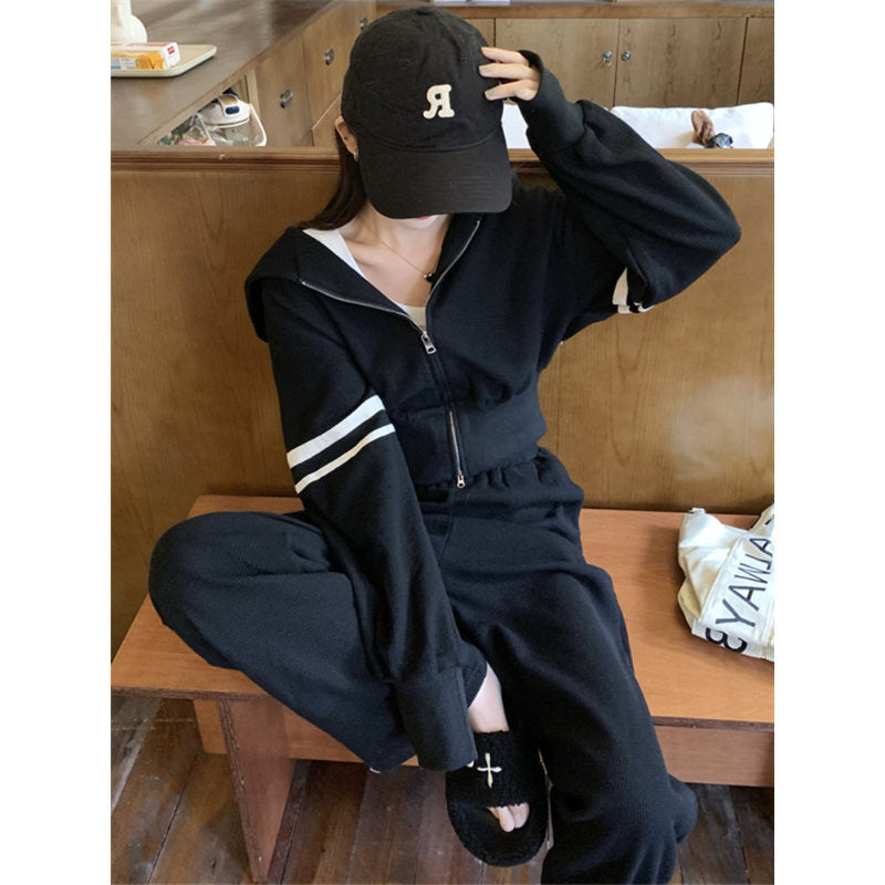 Damen Sportliches Hoodie Jogginghosen Set Baumwolle Weit Schnitt - Eveloria