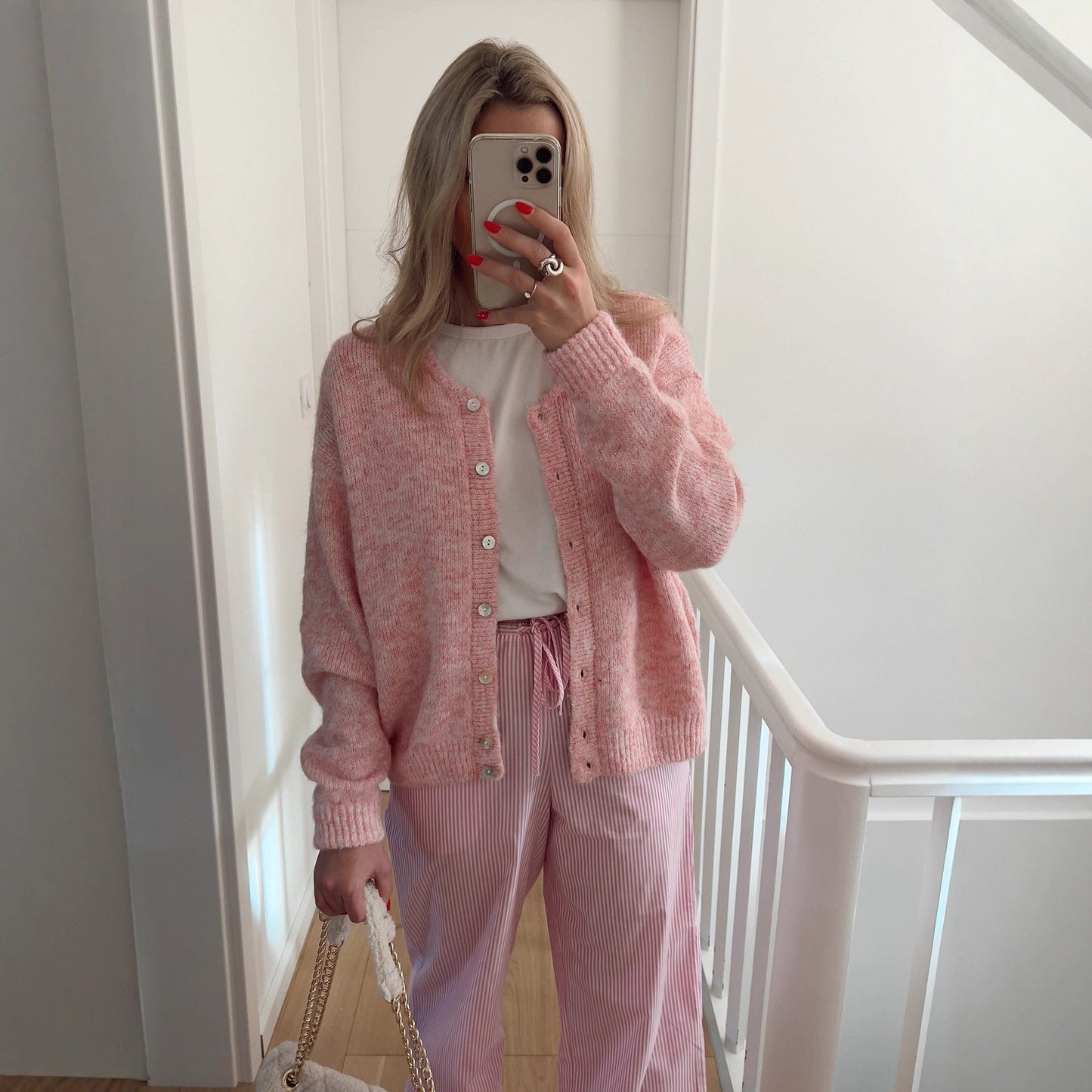 Damen Strickjacke Lässig Knöpfe Feinripp Eveloria