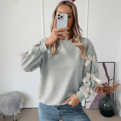 Damen Oversized Sweater mit Schleifendetails