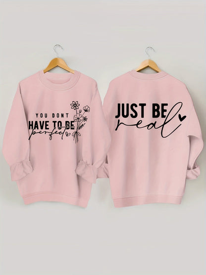 Damen Pullover Lässig mit Botschaften Eveloria